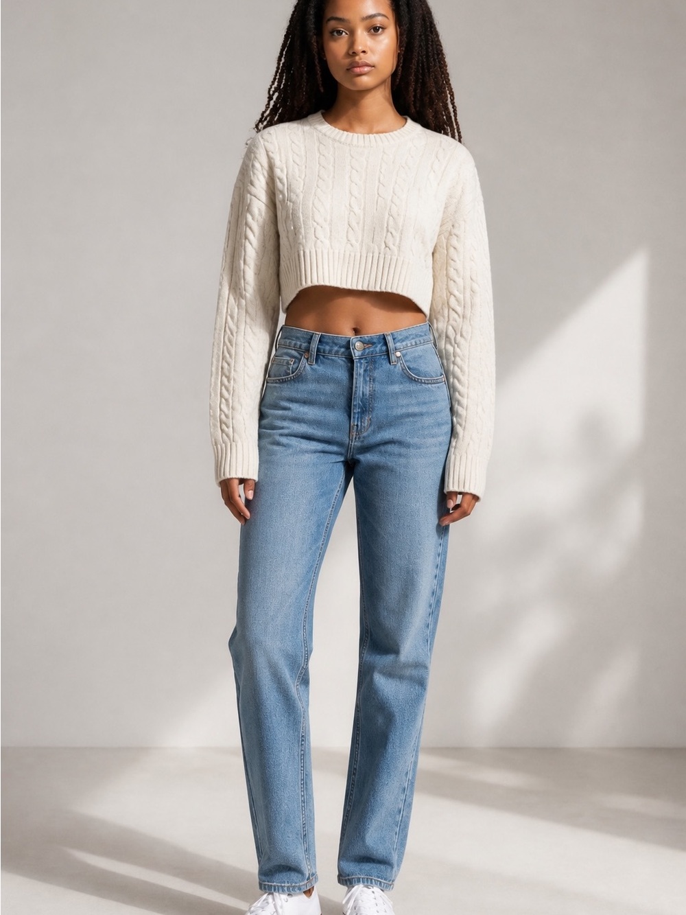 Sunday Best NWOT Thick Wool Blend Cropped Sweater Ivory